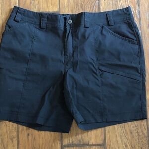 Duluth Trading Co Women’s Dry on the Fly 7” Black Nylon Shorts  UPF 50 +